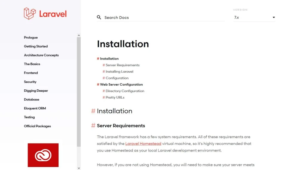 آموزش رایگان لاراول از صفحه رسمی Laravel documentation