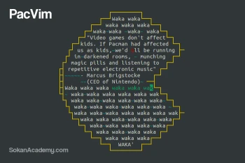 PacVim: گیمی برای آموزش کار با ادیتور Vim