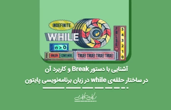 آشنایی با دستور break و کاربرد آن در ساختار حلقۀ while در زبان برنامه‌نویسی پایتون