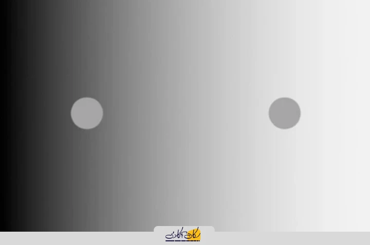 توهم کنتراست روشنایی همزمان: هر دو دایره سایه خاکستری یکسانی دارند.