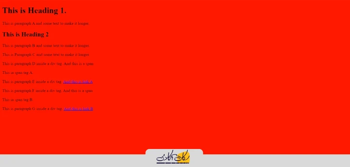 نتیجه سلکتور سراسری (Universal Selector)