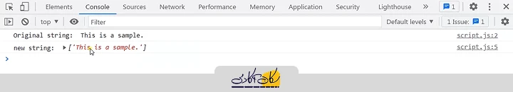 نتیجه استفاده از split بدون ارگومان