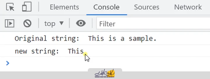 متد slice برای رشته در جاوااسکریپت