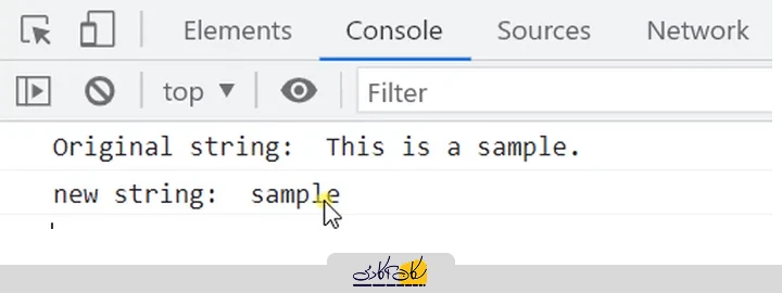 نتیجه استفاده از ایندکس منفی در متد ()slice