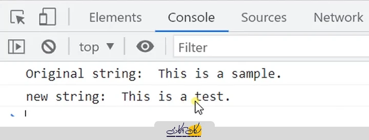 نتیجه متد ()replace