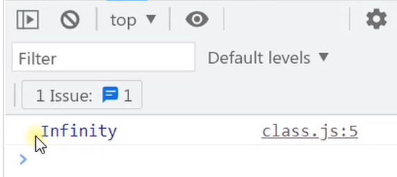 Infinity از نوع داده عدد نتیجه‌ی مقدار بی‌نهایت